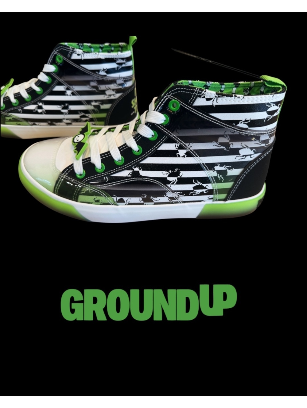 NWT Ground Up Beetlejuice High Top Sneakers Womenโs 9.5